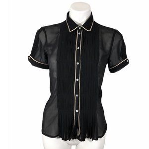 Zara Basic Short Sleeve Chiffon Blouse